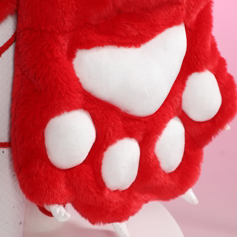 Cosplay Cartoon Deer Paw Hooded Plush Lingerie Set