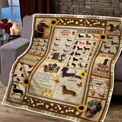 Dachshund Knowledge Quilt Blanket