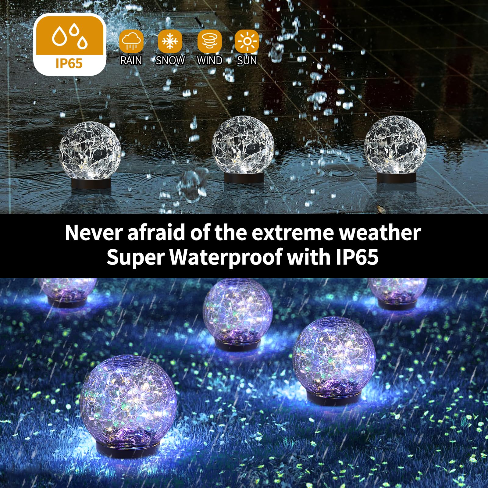 🔥Mother's Day Sale - 50% OFF🔥Cracked Glass Ball Solar Lights