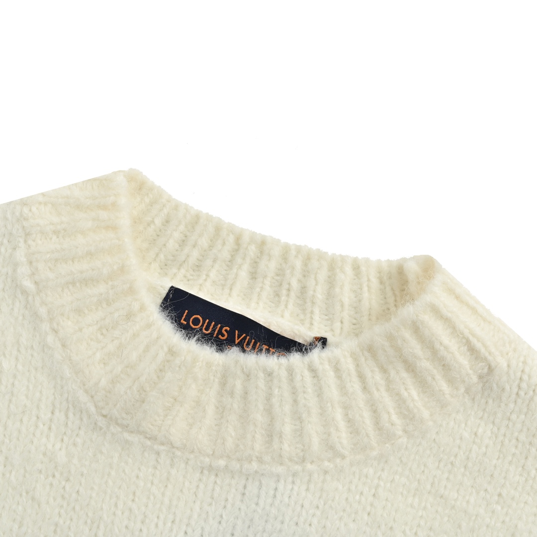 Louis Vuitton 24Fw mirrored logo jacquard sweater