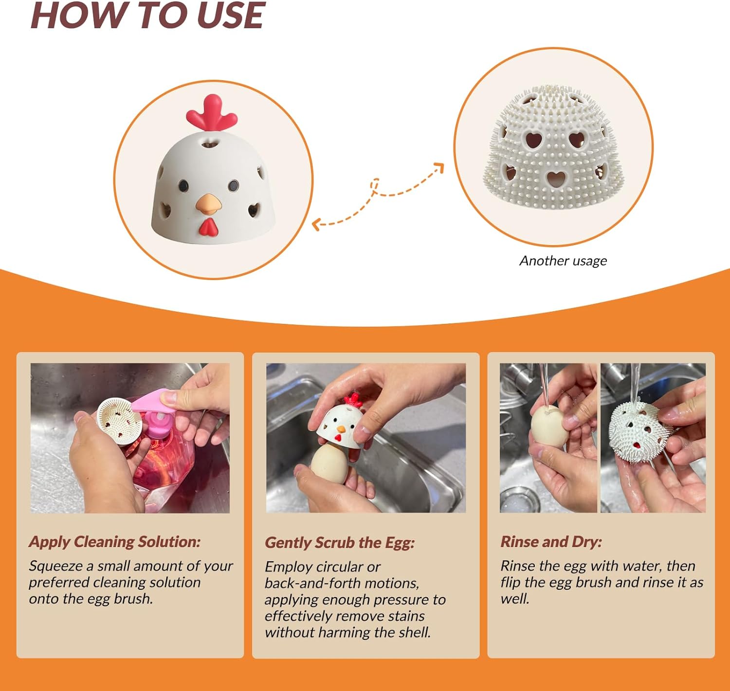 👍2024 New Arrival- 50% OFF💥Silicone Chicken Egg Cleaner for Fresh Eggs