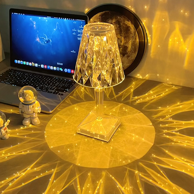 Multicolor Crystal Diamond Table Lamp