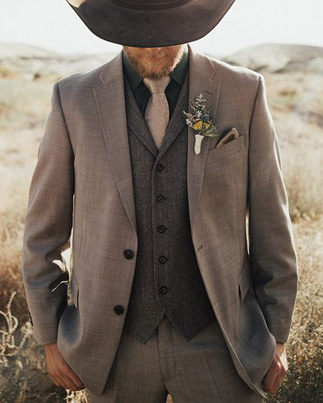 Men's Western Casual Long Sleeve Gray Stripe Print Jacket Blazer