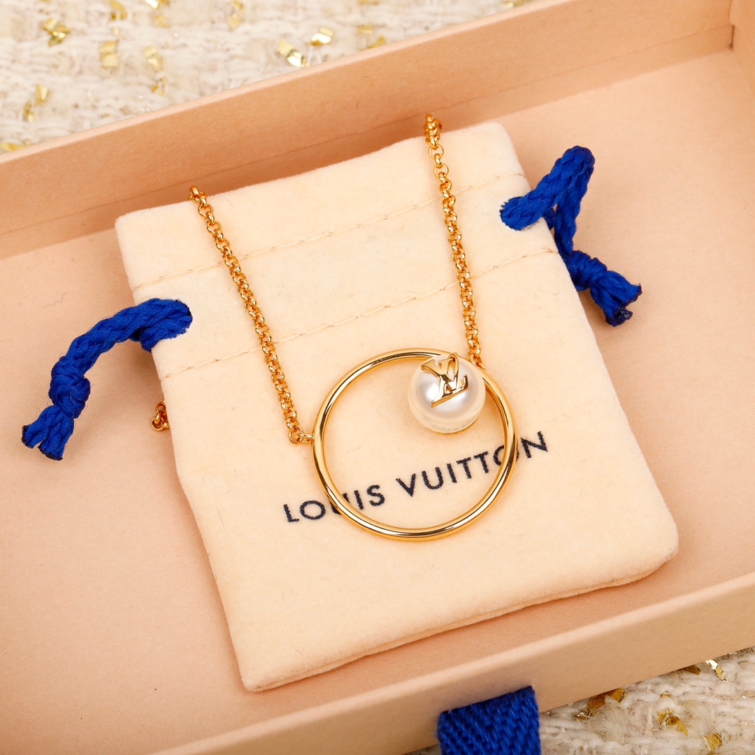 Louis Vuitton Hoop Pearl Necklace
