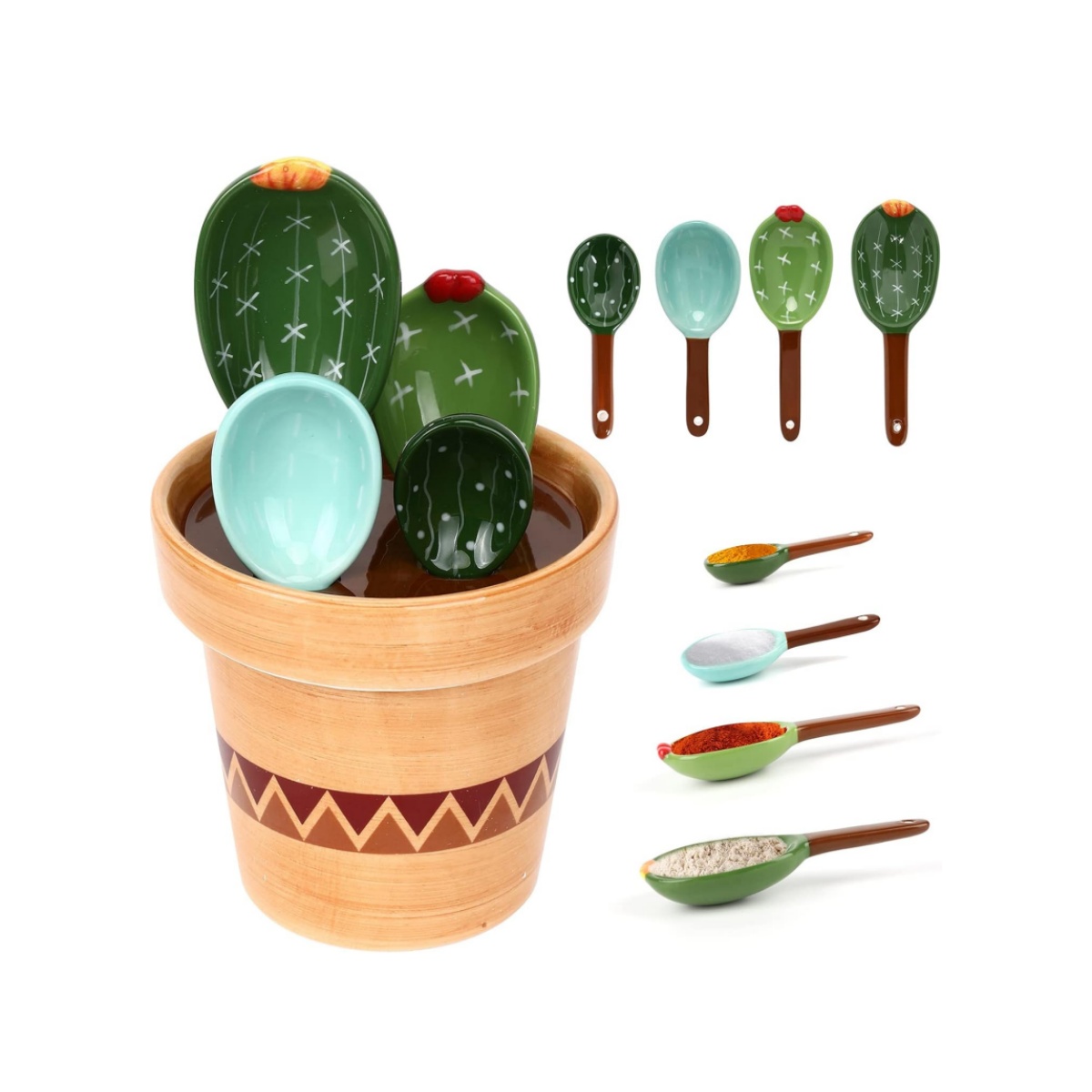 💖Last Day 49% OFF💖Porcelain measuring spoon set with base