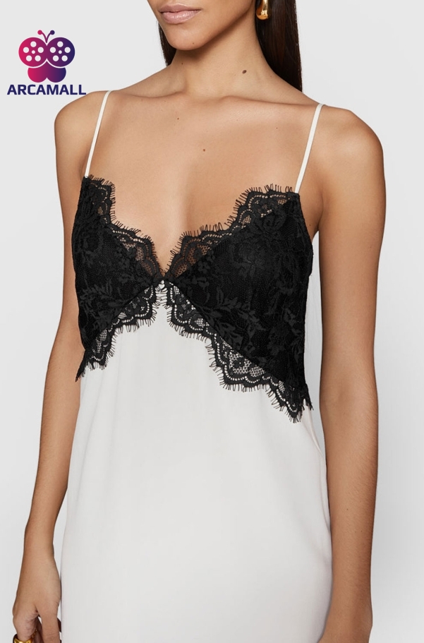 Black And White Suspender Sleeveless Dress