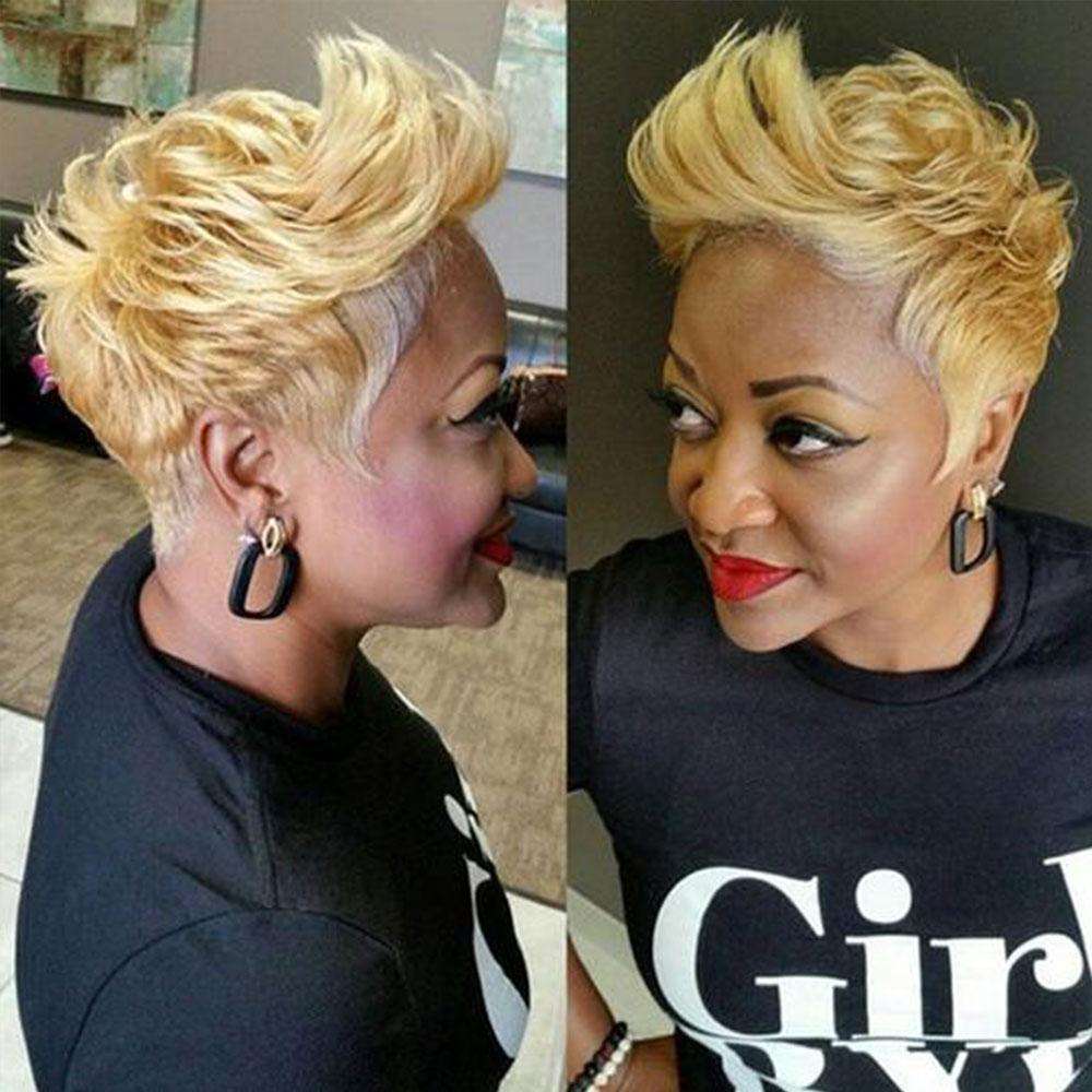 Luna 017 Sassy Short Pixie Layered Wig with Bangs for Black Women