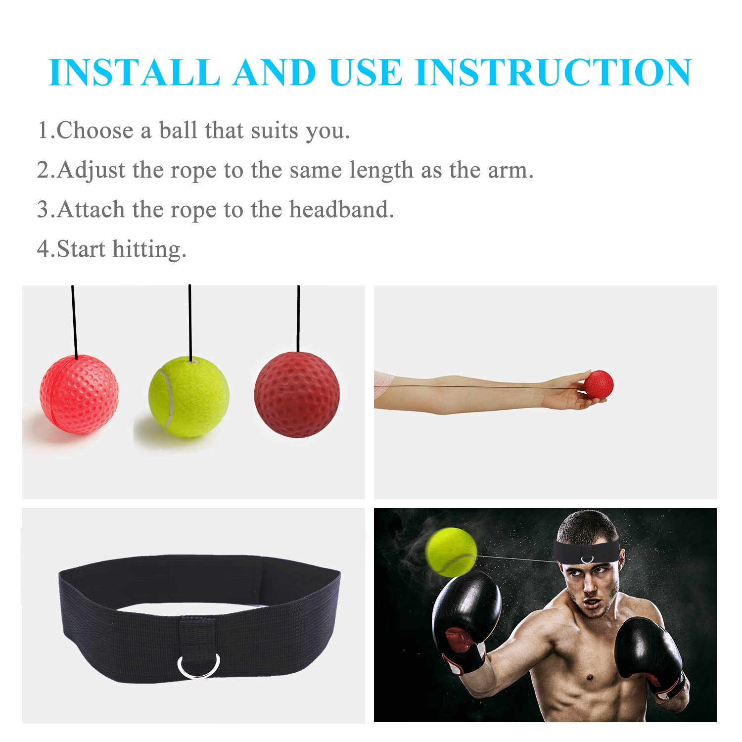 Boxing Reflex Ball Headband
