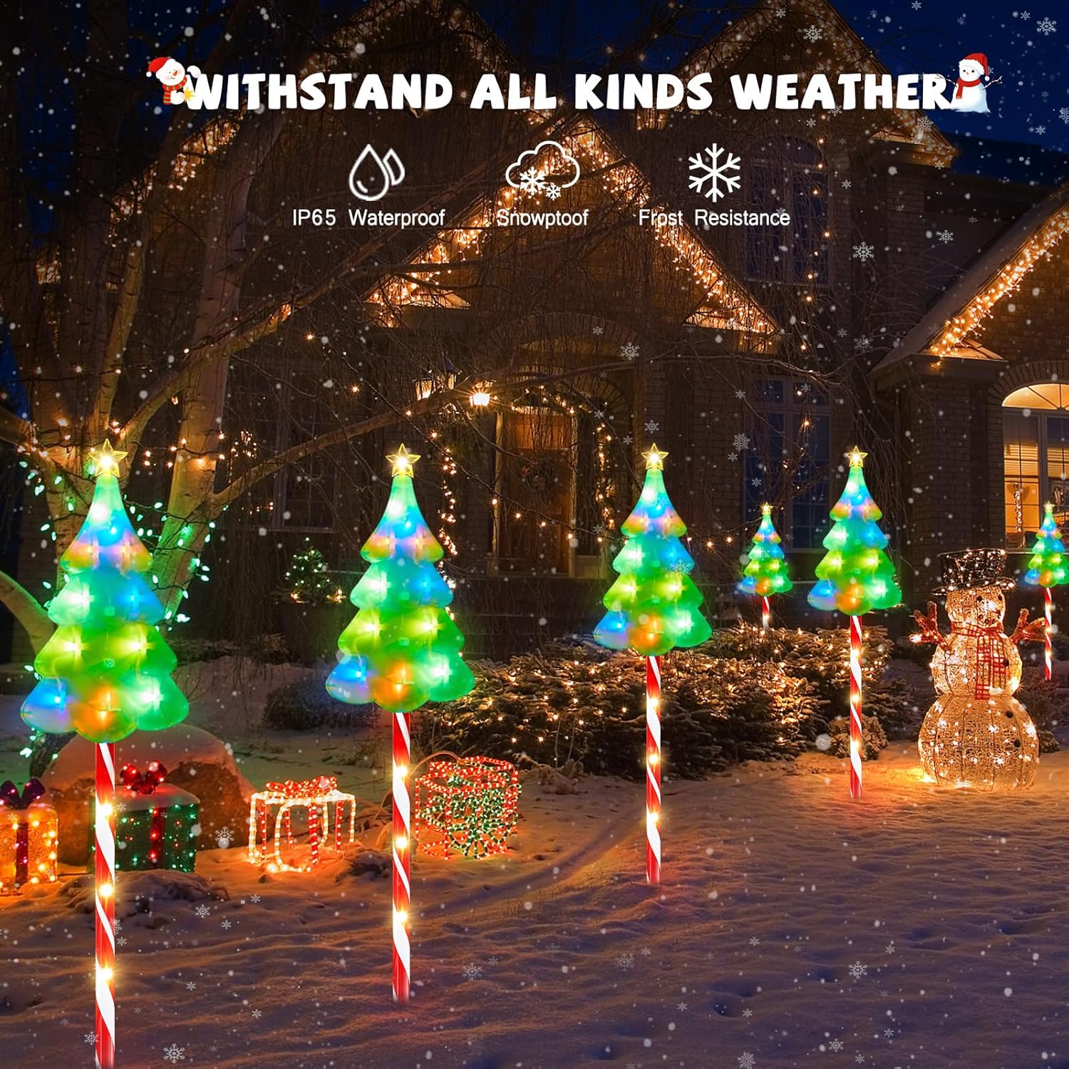 🎅2024 Christmas Promos🔥Colorful Solar Candy Cane Christmas Tree Lights with Bright 102 LED and 10 Modes