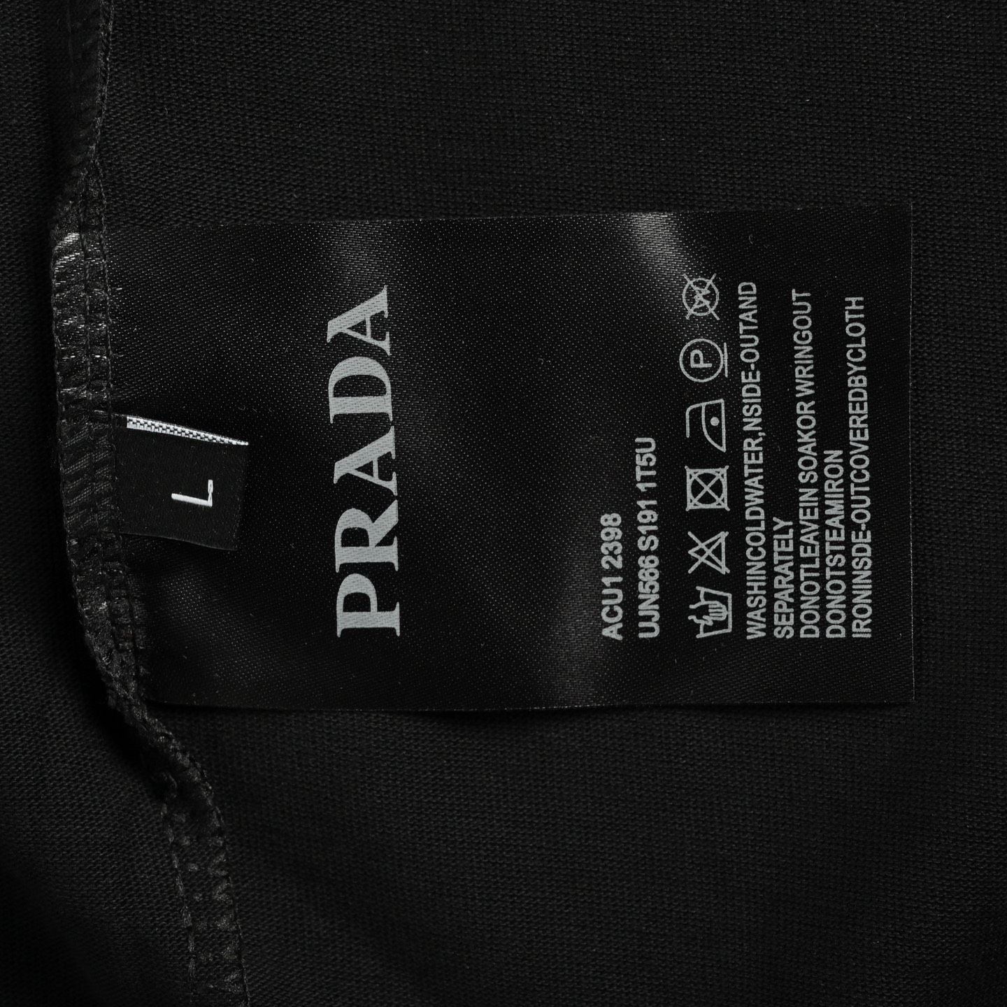Prada 25ss 3D double-shadow letter embroidered short sleeve