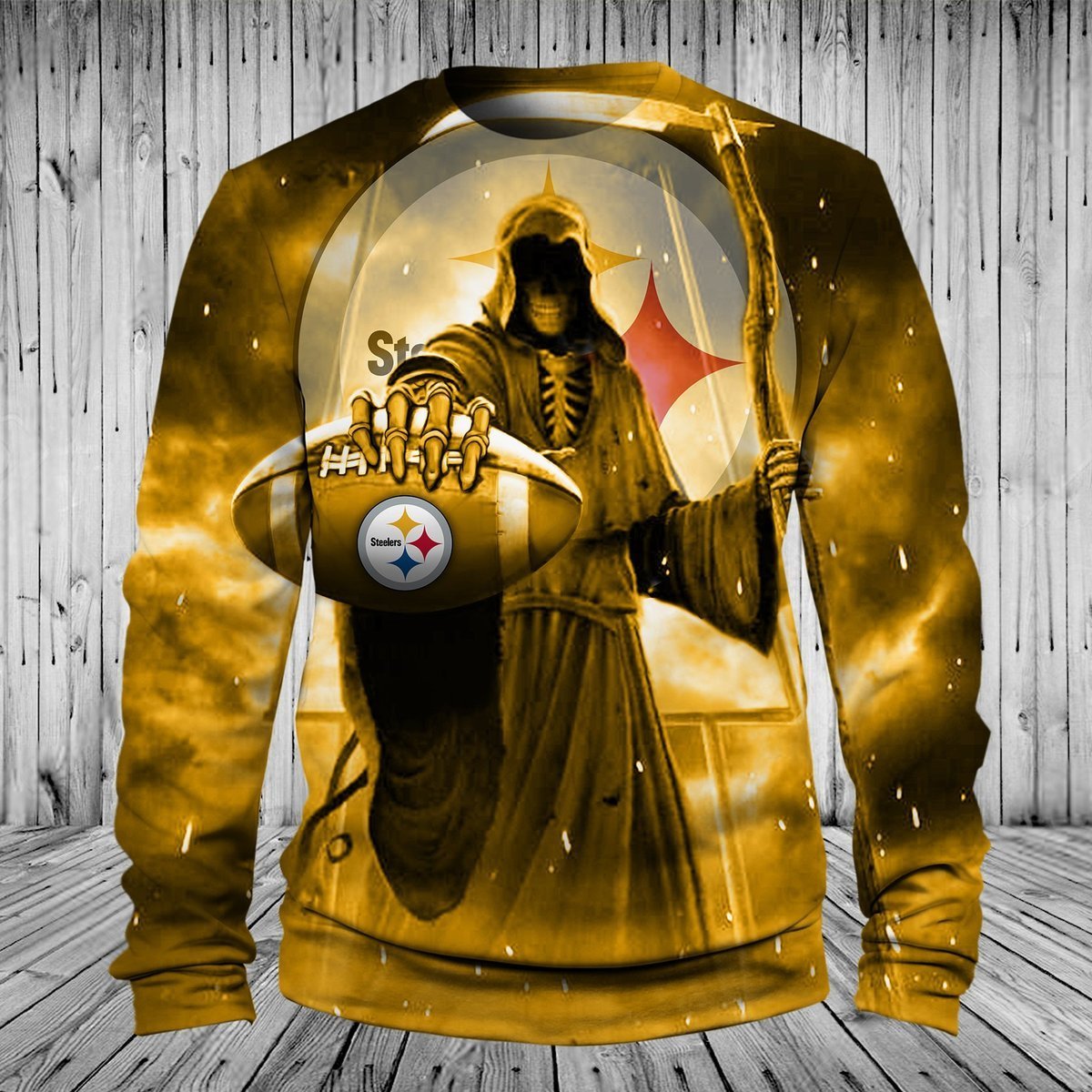 STEELERS 3D HOODIE DEATH SKULL 3D8