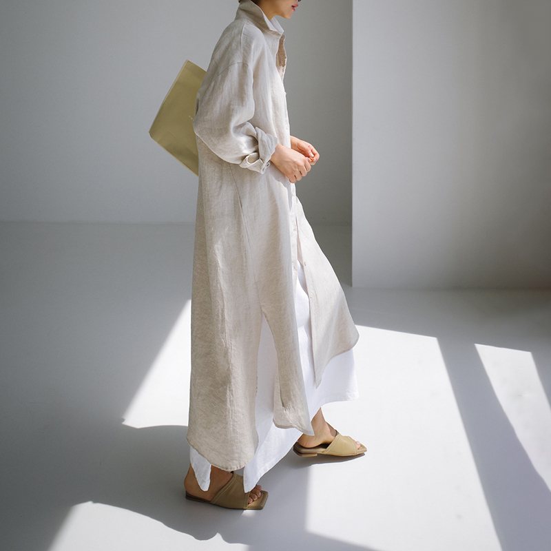 Solid Color Button Down Comfy Maxi Dress