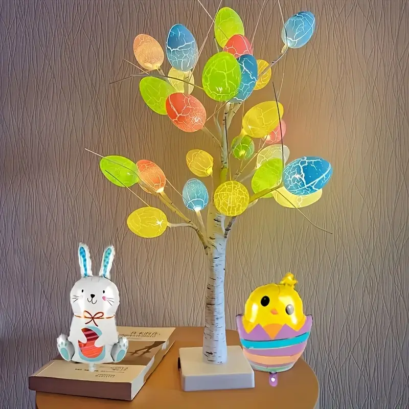 Easter Birch Tree Egg Decorative Lights💥（Free 24 eggs of random colors）