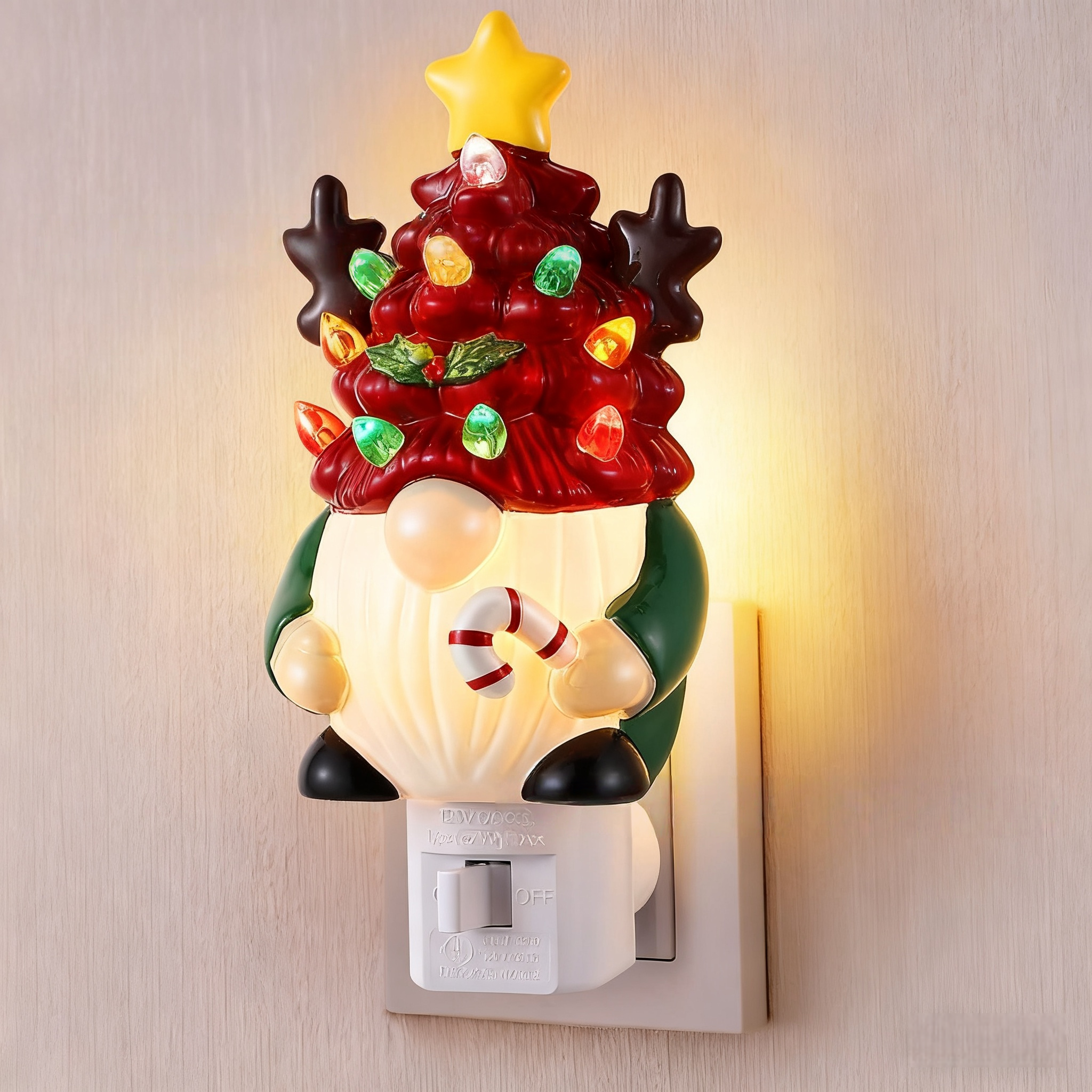 🎄2025 Christmas On Sale✨Christmas Gnome Plug in Night Light