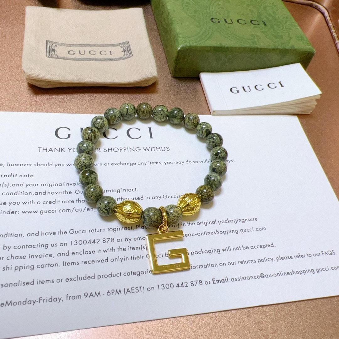 Gucci Natural Stone Herba Rosmarine Bracelet
