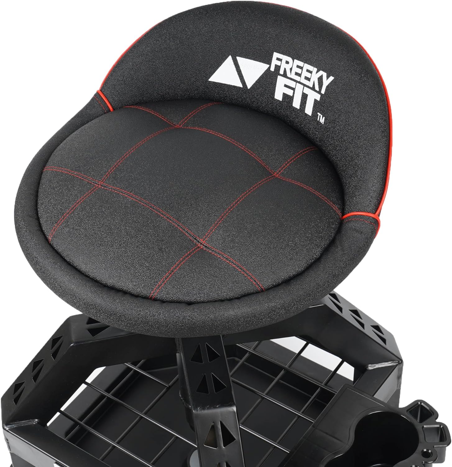 FreekyFit Rolling Shop Stool for Garage with Casters 330 LBS Capacity Padded Mechanic Stool