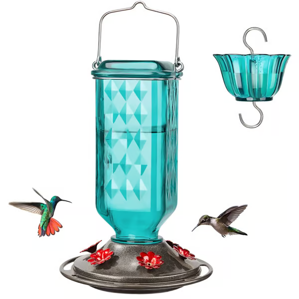 🔥HOT SALE 50% OFF🔥New Hanging Outdoor Glass Hummingbird Feeder With Perch And Built-in Ant Moat🐦