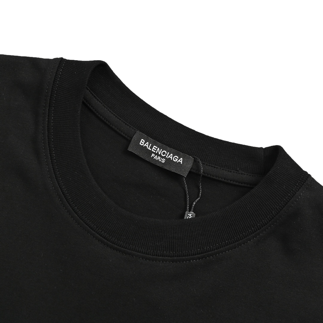 Balenciaga 24ss distressed lock print short sleeves