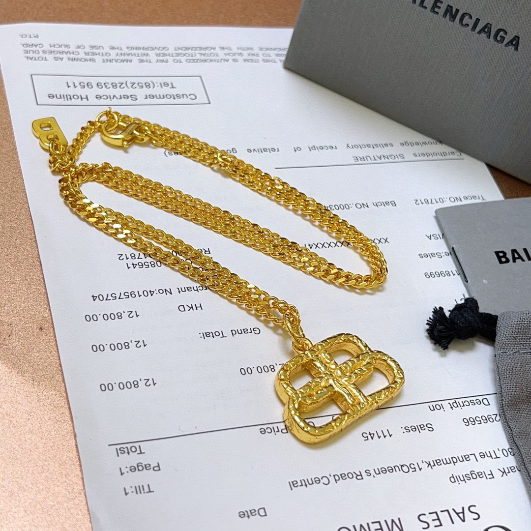 Balenciaga BB gold necklace