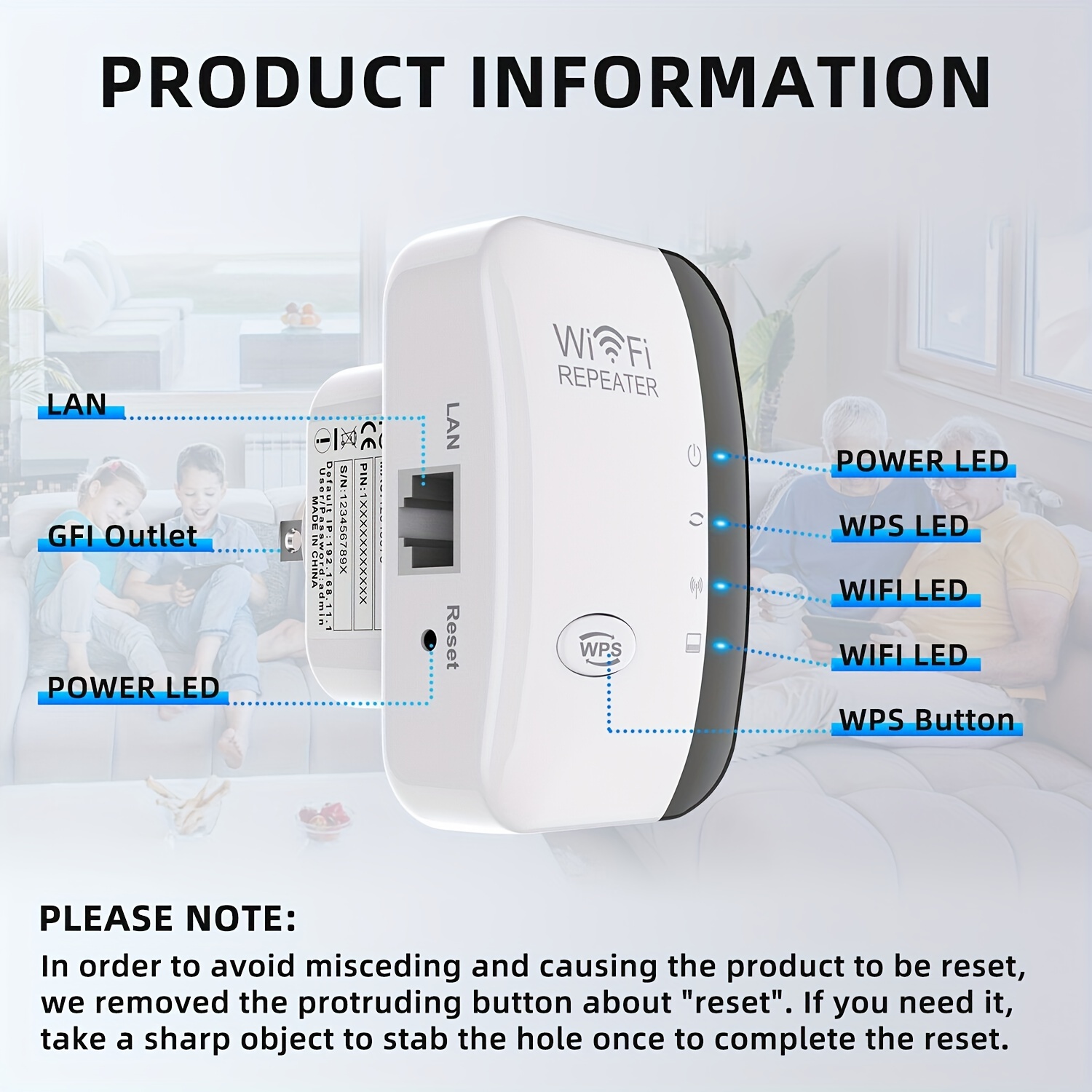 WiFi Signal Boosted To 300Mbps - Long Range Wireless Repeater Access Point