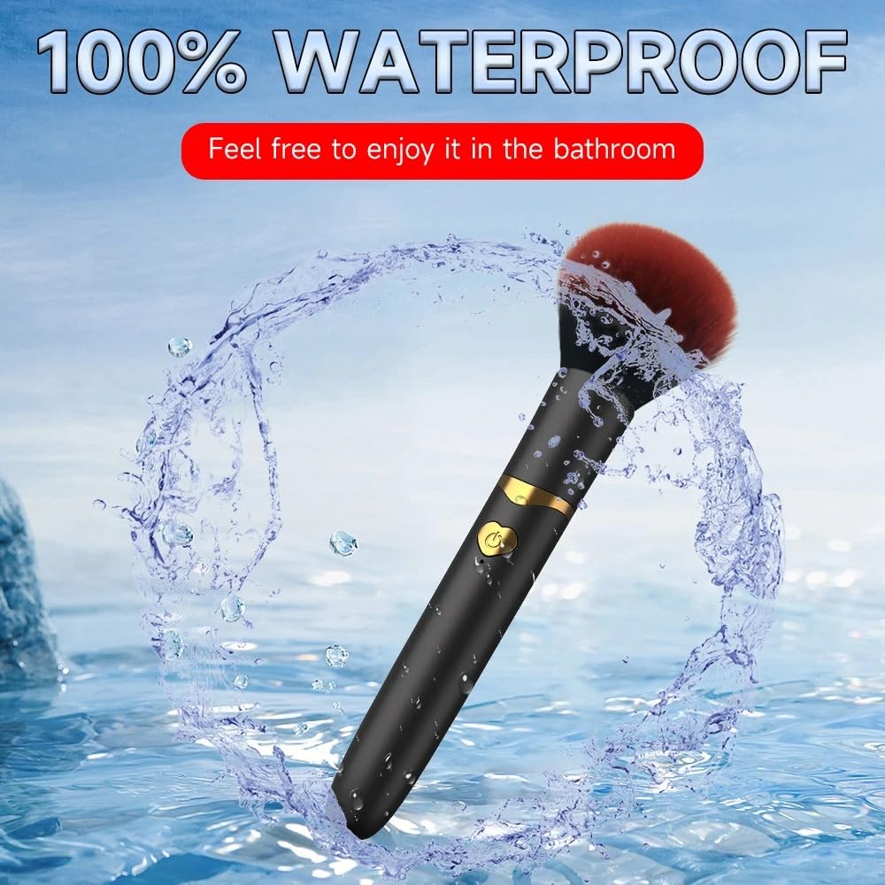 2-in-1 Makeup Brush Massager – Realistic Head & Dual Action Design