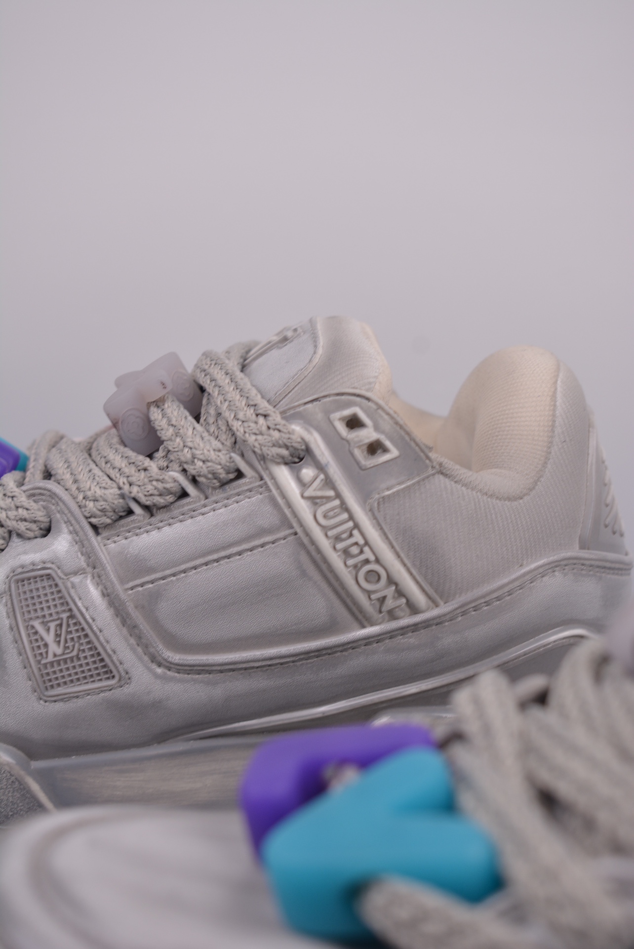 Louis Vuitton Trainer Maxi Low Sneaker Dark Grey Distressed