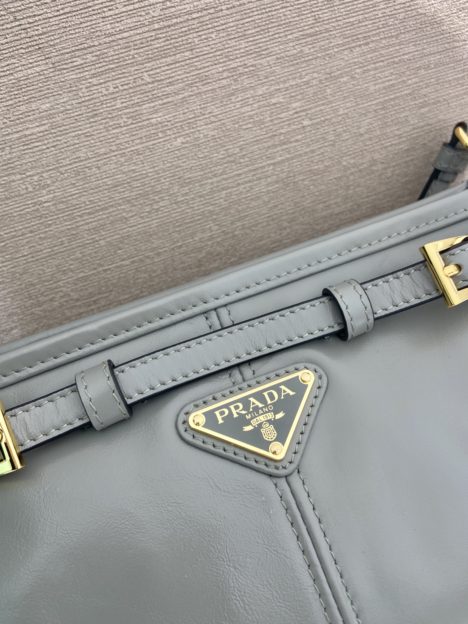 Prada LusSolf Oiled Wax Leather Shoulder Bag 1BA215