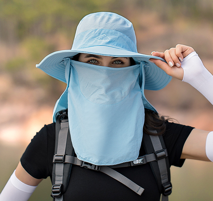 🔥 Hot Selling 🔥-[SAVE 50% OFF]--Men & Women Outdoor UV Sun Protection Wide Brim Hat with Face Cover & Neck Flap--BUY 2 GET FREE SHIPPING!