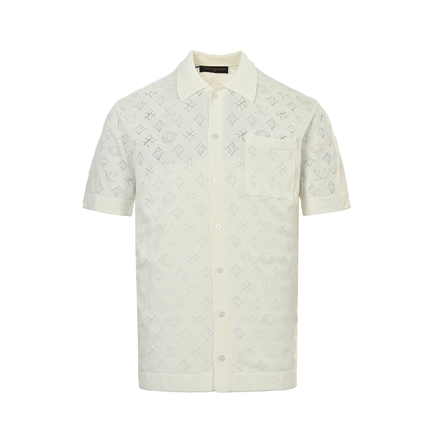 Louis Vuitton 25ss hollow monogram jacquard knit shirt