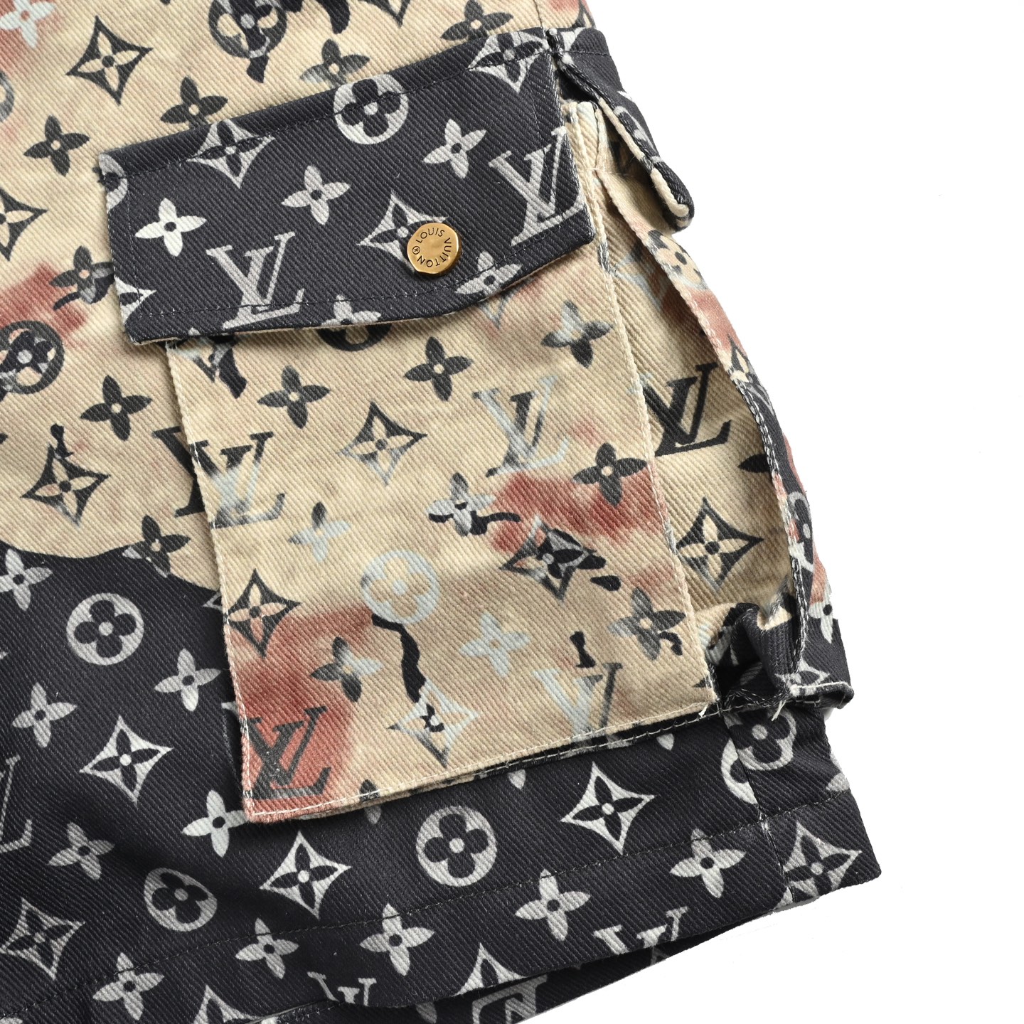 Louis Vuitton all over printed denim shorts