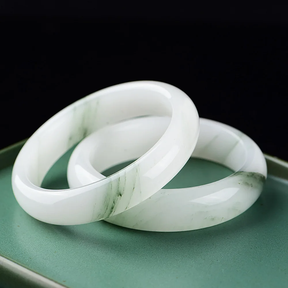 Golden Silk Jade Bangle For Women Natural Chalcedony Men's Bracelet Fine Jewelry Fashion Accessories Bridesmaids Gifts Wholesale