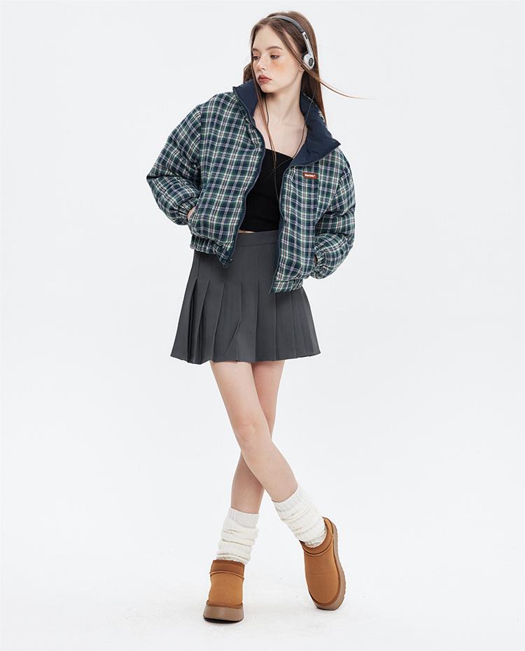 Both Sides Wearable Cotton Clothes Winter Sexy Thickening Stand Collar Bread Coat Loose Cotton Coat Short Coat