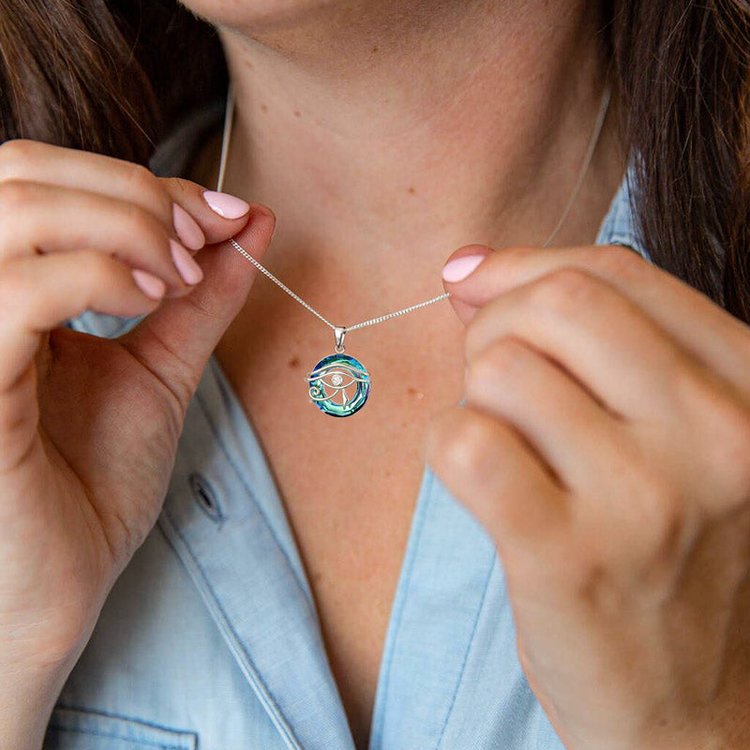 Crystal Horus Evil Eye Necklace