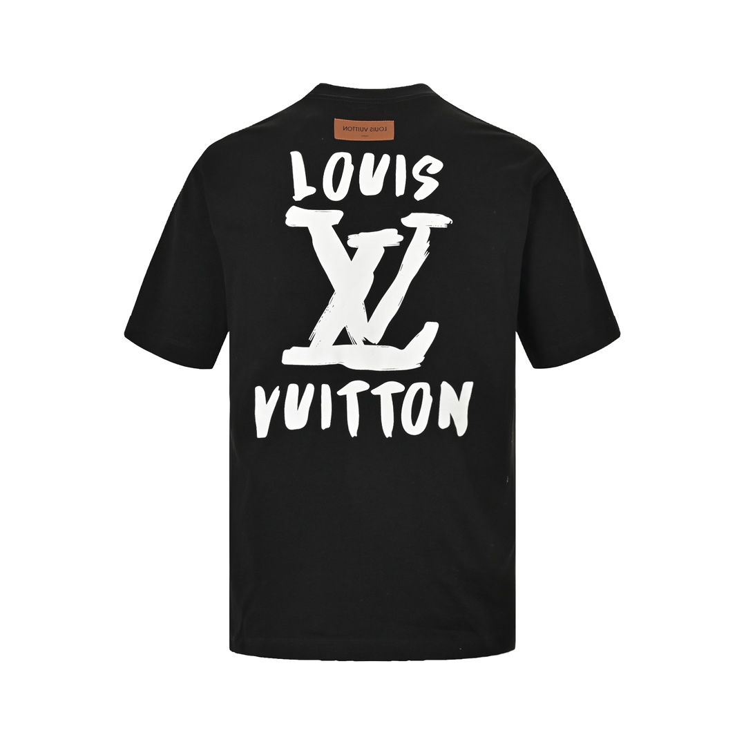 Louis Vuitton 24ss hand-painted large letter logo short sleeve