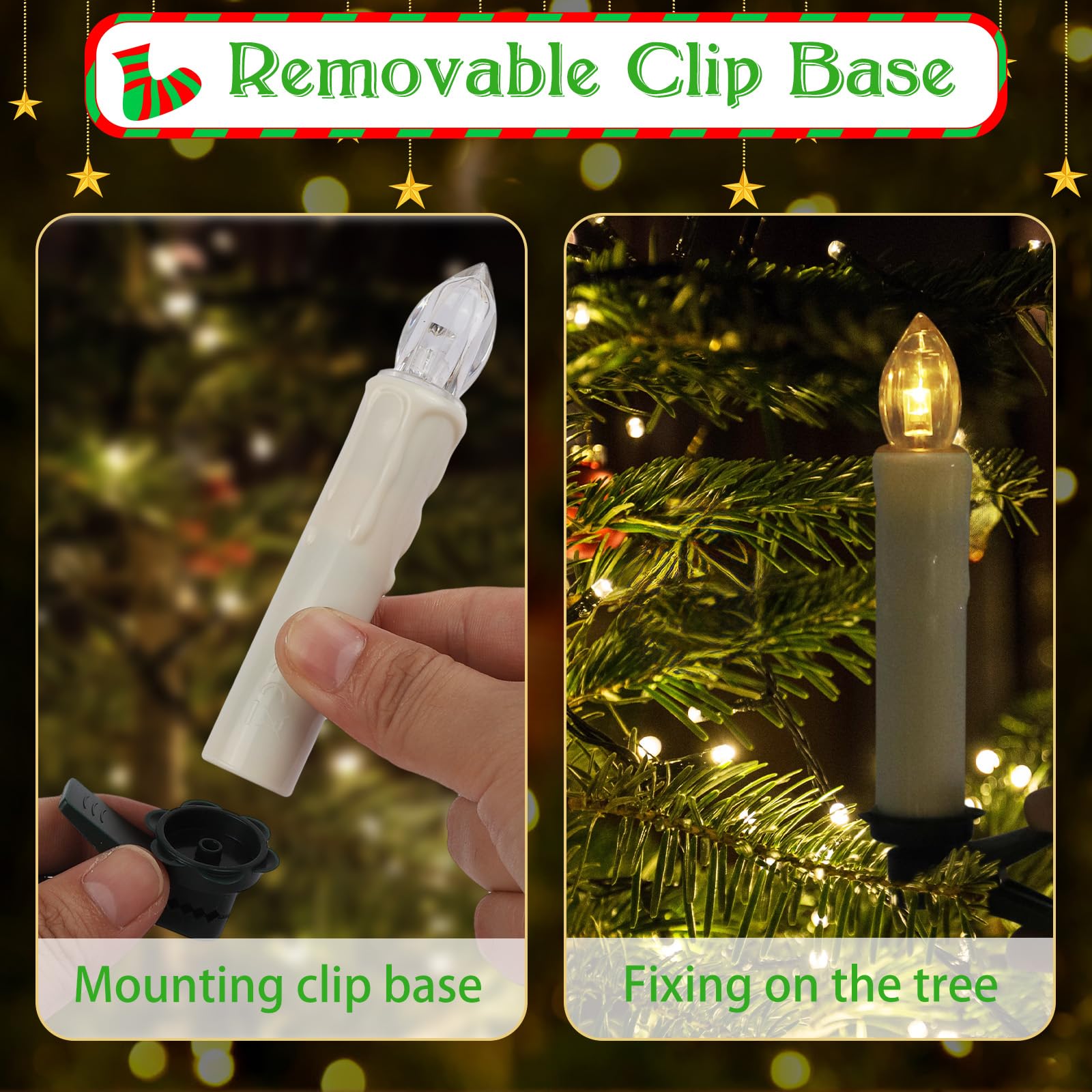 💥ON SALE💥10 Pack LED Flameless Taper Candles with Remote & Removable Clips🕯️✨
