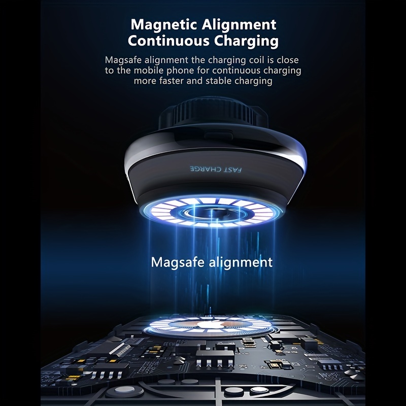 Semiconductor Cooling Version For Magsafe Wireless Car Charger IPhone 14 13 12 Magnetic Holder 15W Max Fast Charging Mount Charger Air Vent Stand