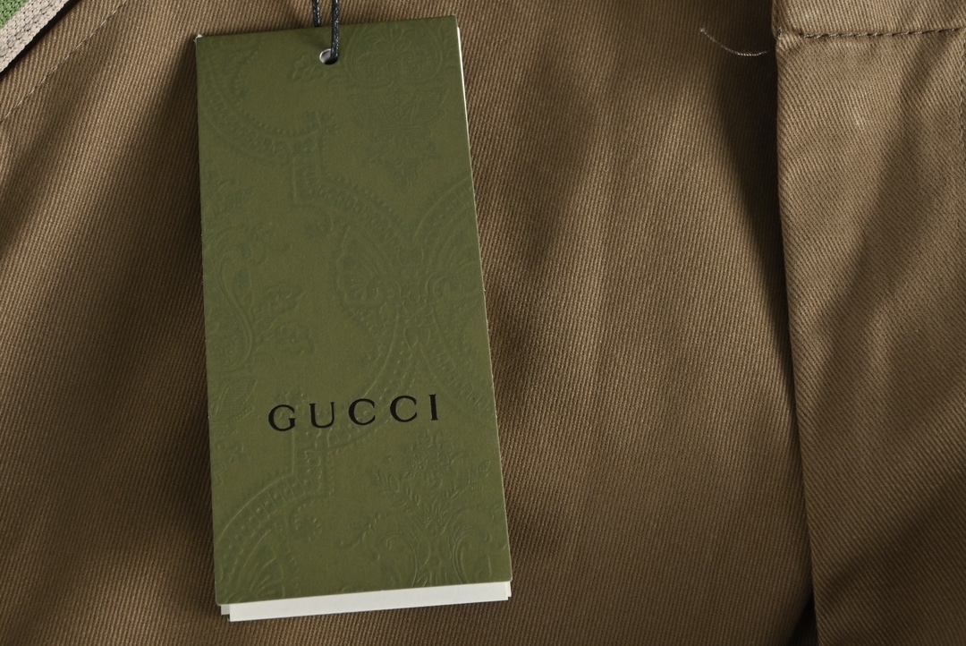 Gucci Khaki Web Cotton Trousers