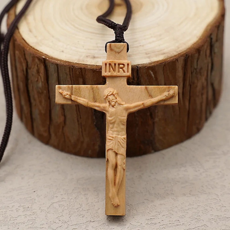✝️Jesus Cross Wooden Necklace