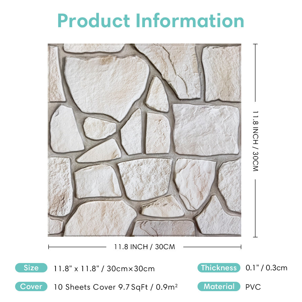 3D Sierra Sand Limestone Peel and Stick Wall Tile
