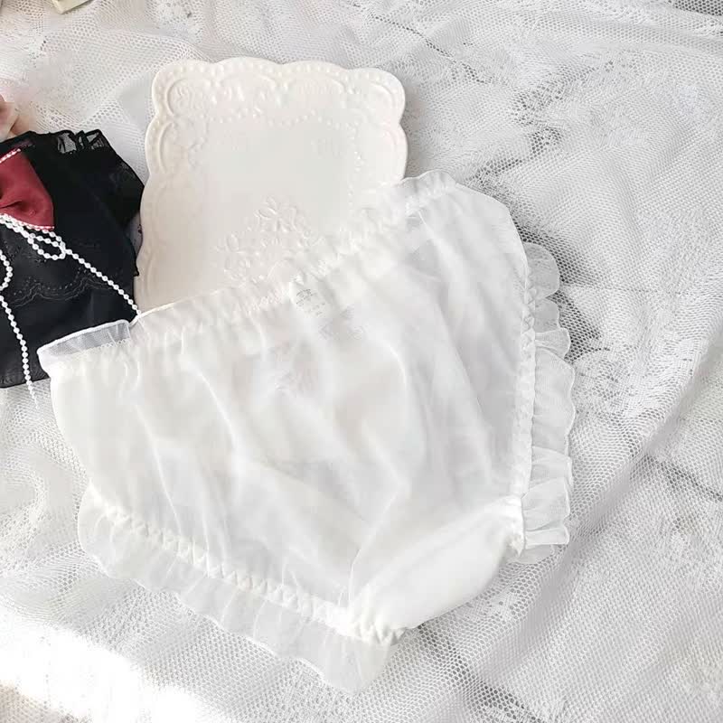 Bow Knot Flouncing Mesh Panty