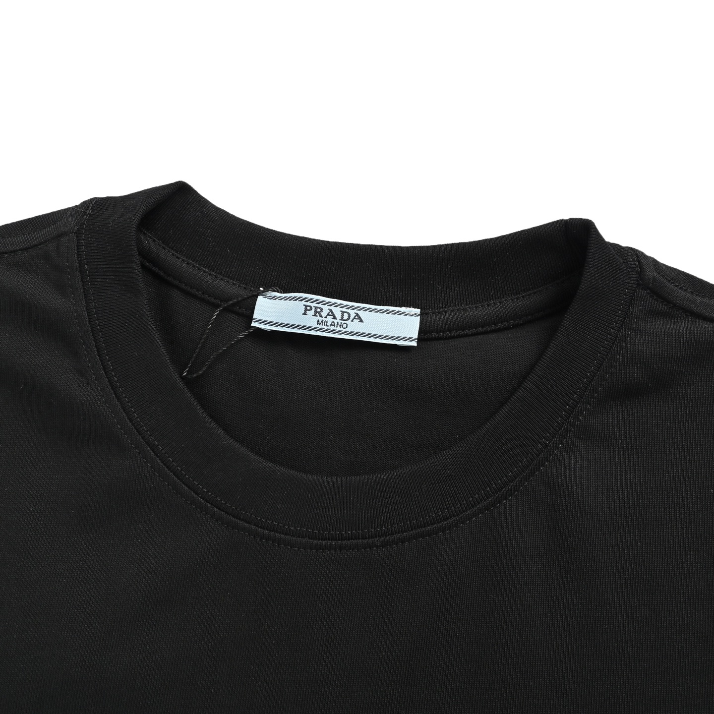 Prada 25ss round neck 3D embroidered short sleeves