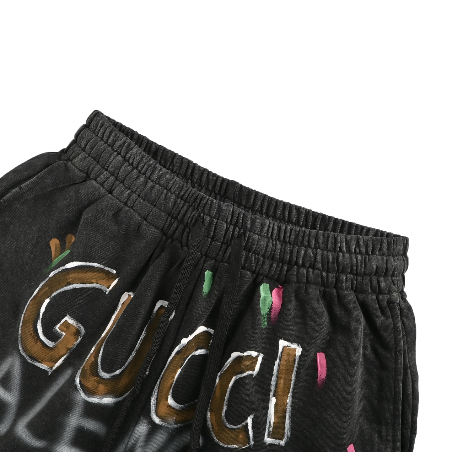 Balenciaga Hand-painted Graffiti Letters Terry Shorts