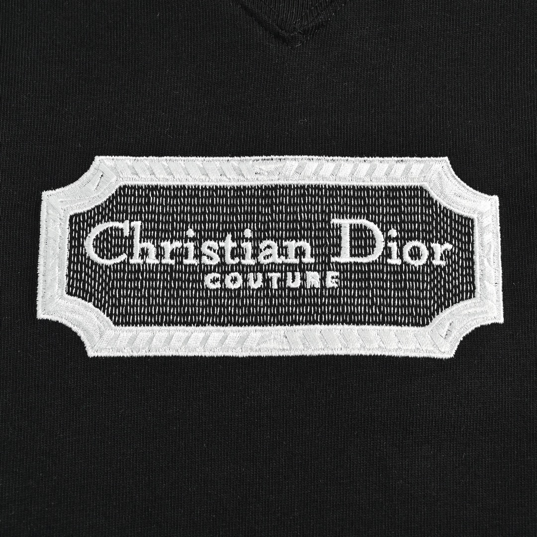 Dior 23ss embroidered silver logo short sleeve
