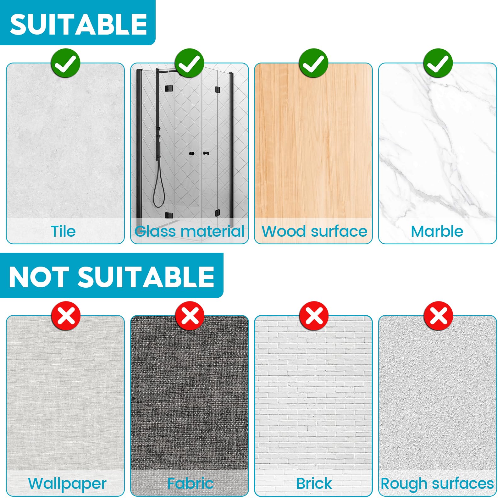 4 Pcs/Set Broom and Mop Organizer Wall Hanging, Holds up to 6 lb