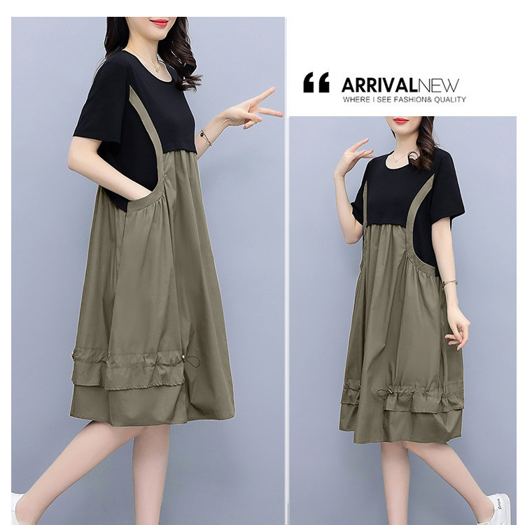 Khaki Waist-length a-line straps show thin dress