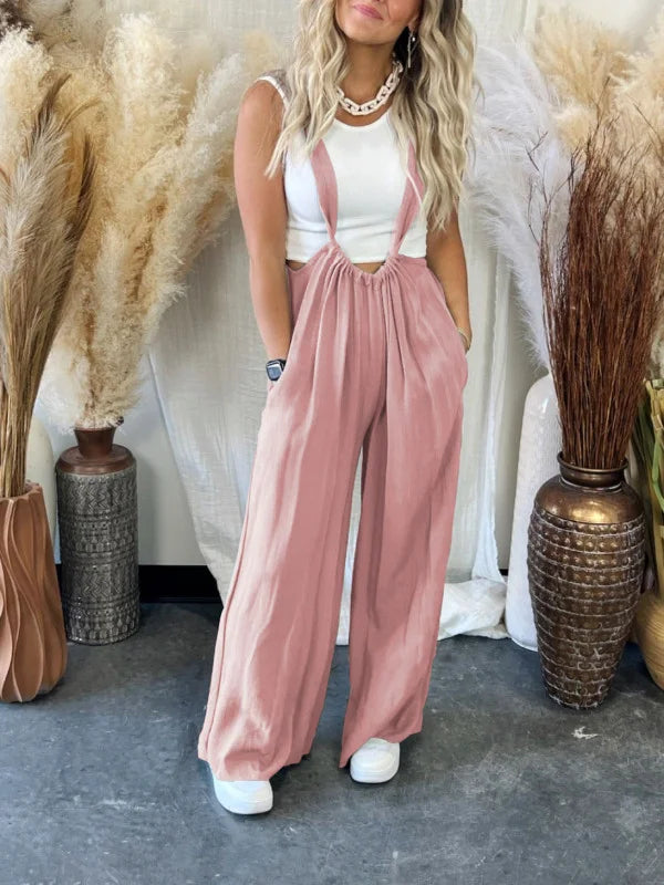 HOT SALE🔥Women Soft Loose Solid Color Jumpsuit 50% OFF Flash Sale