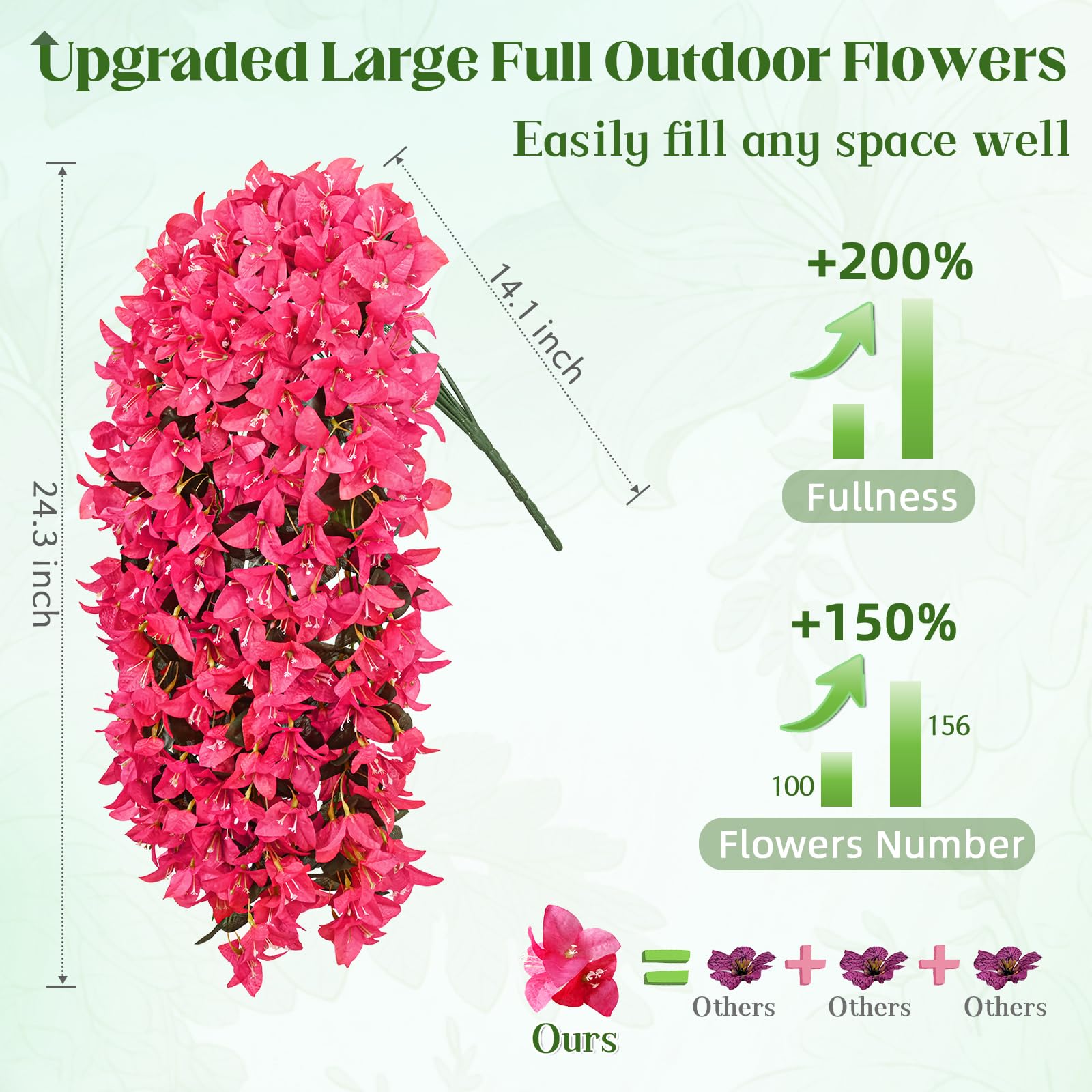 🔥ON SALE - 45% OFF🔥Realistic Faux Silk Bougainvillea Flowers, - UV resistant, Waterproof, Windproof