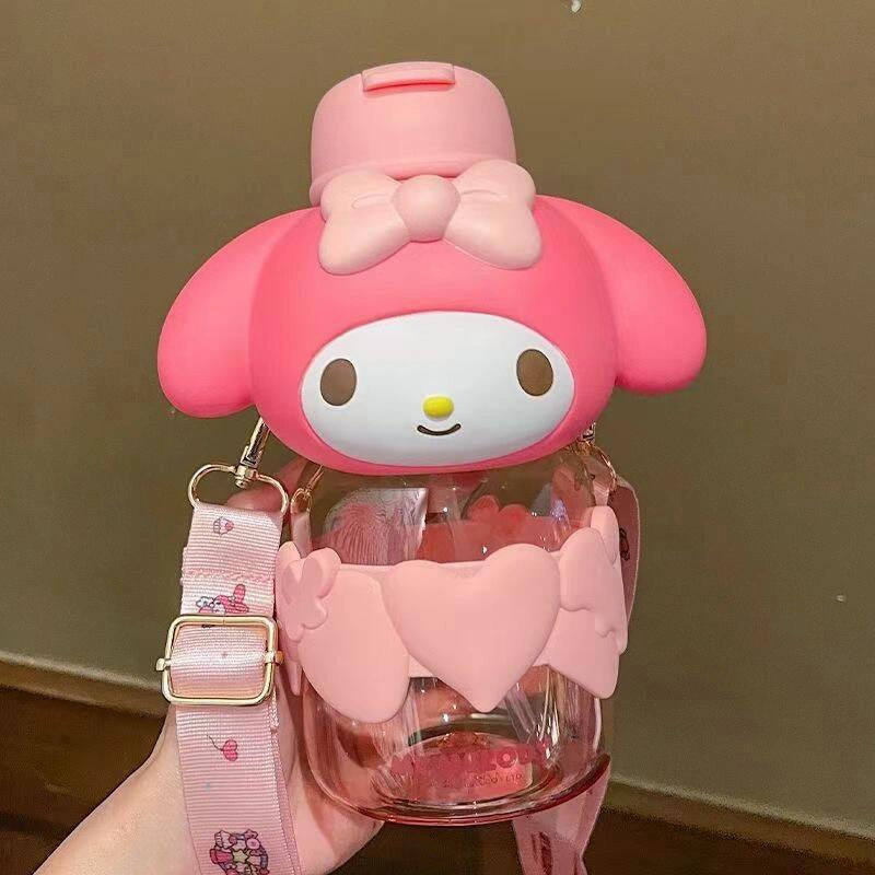 Sanrio Water Bottle with Straw 29oz Women/Teen Girl/School Water Bottles With Strap