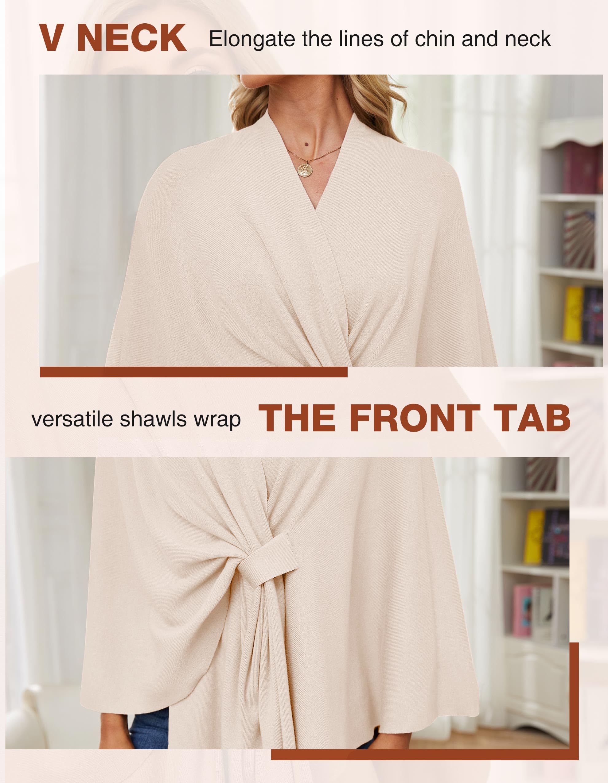 Elegant Shawl Wraps – Soft Open-Front Poncho that Blocks 99% of UV Rays
