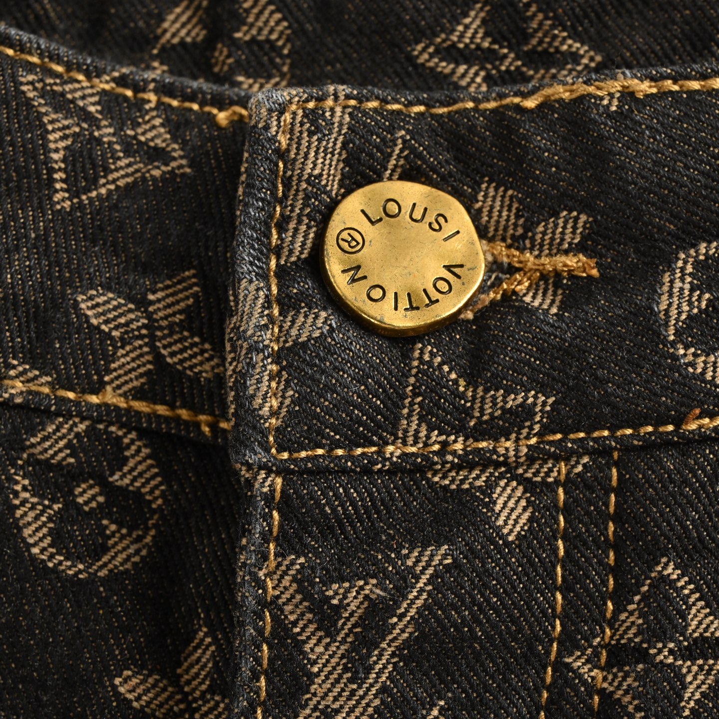 Louis Vuitton 25ss monogram print brown jeans
